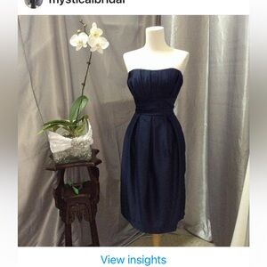 Elegant Navy Strapless Dress
